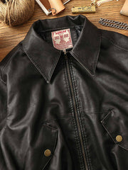 ヴィンテージPUレザーフライトジャケット クラシック&モダン