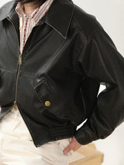 ヴィンテージPUレザーフライトジャケット クラシック&モダン