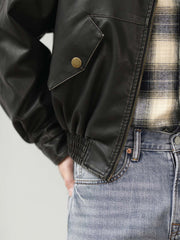 ヴィンテージPUレザーフライトジャケット クラシック&モダン