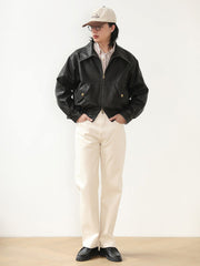 ヴィンテージPUレザーフライトジャケット クラシック&モダン