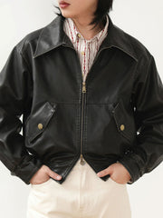 ヴィンテージPUレザーフライトジャケット クラシック&モダン