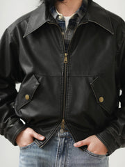 ヴィンテージPUレザーフライトジャケット クラシック&モダン