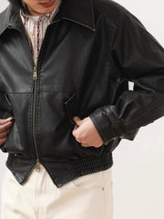 ヴィンテージPUレザーフライトジャケット クラシック&モダン