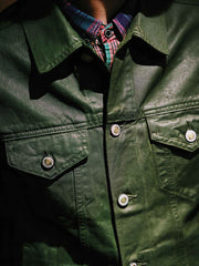 PUコーティング デニムジャケット