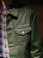 PUコーティング デニムジャケット