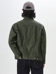 PUコーティング デニムジャケット