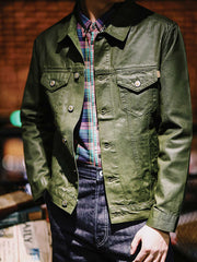 PUコーティング デニムジャケット