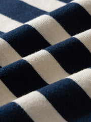 ボーダー柄 ヘンリーネック 長袖Tシャツ