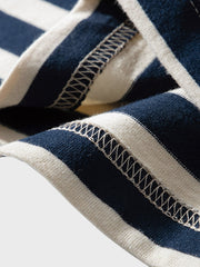 ボーダー柄 ヘンリーネック 長袖Tシャツ