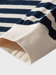 ボーダー柄 ヘンリーネック 長袖Tシャツ