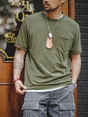 涼感ポケット純綿Tシャツ