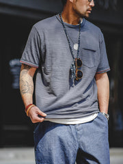 涼感ポケット純綿Tシャツ