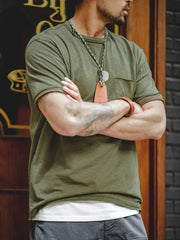 涼感ポケット純綿Tシャツ