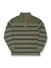 パイナップルチェック柄のストライプワークシャツ