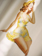 ピンナップガール総柄キューバカラーシャツ