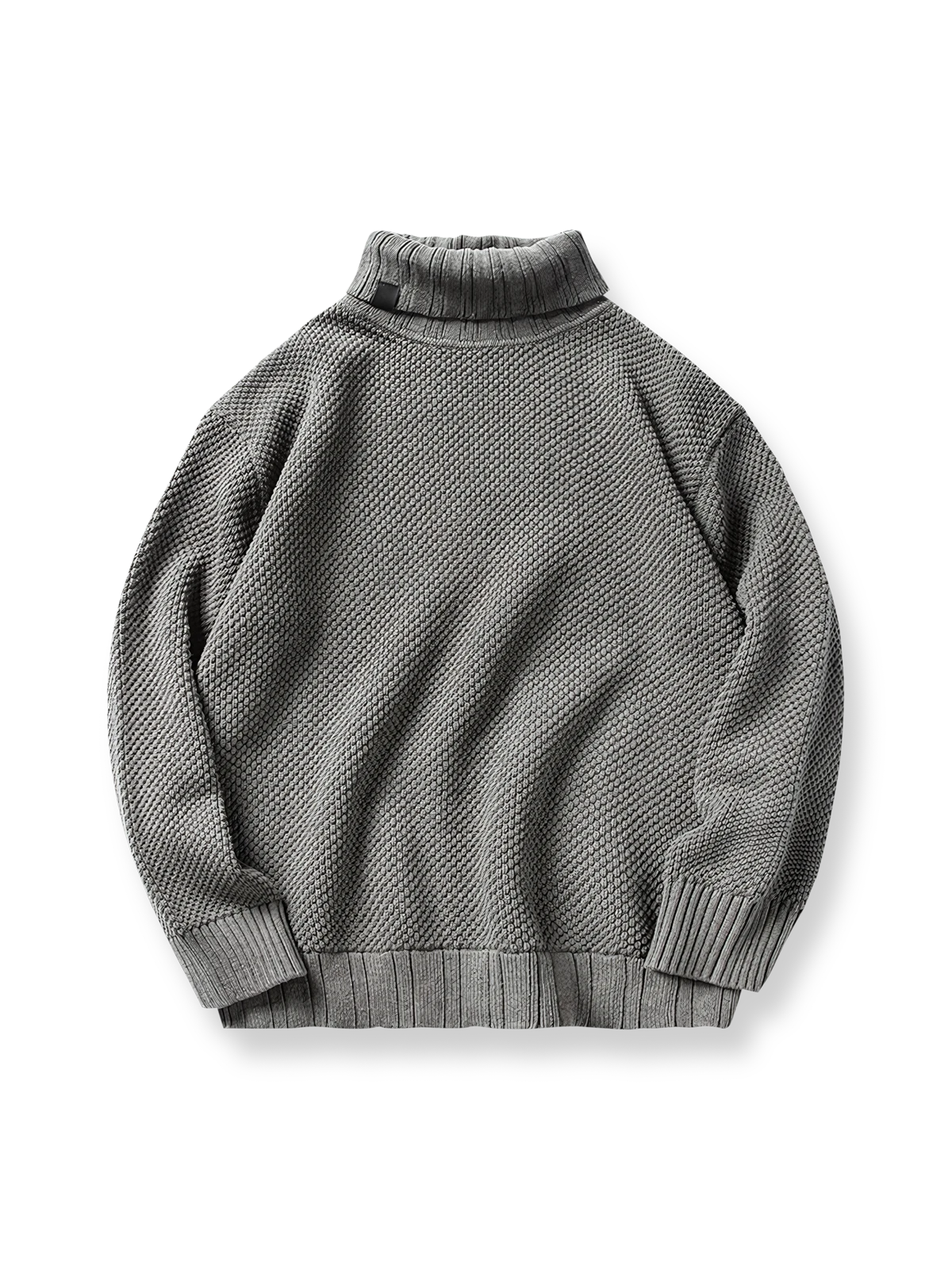 無地ヘビーゲージタートルネックセーター