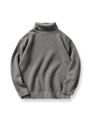 無地ヘビーゲージタートルネックセーター