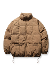 無地立襟ポケット付きダウンジャケット