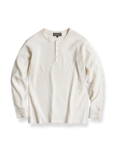 ワッフル編みヘンリーネックTシャツ