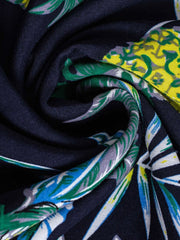 PLAME AUBE|パイナップル柄 黒 アロハシャツ