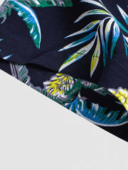 PLAME AUBE|パイナップル柄 黒 アロハシャツ