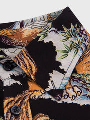 PLAME AUBE|中国風 東洋龍 黒アロハシャツ