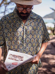 キューバカラー レトロ 半袖シャツ