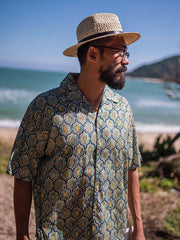 キューバカラー レトロ 半袖シャツ