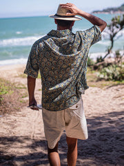 キューバカラー レトロ 半袖シャツ