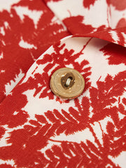 PLAME AUBE|赤花柄 アロハシャツ