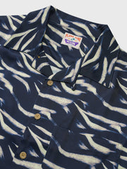 抜染 筆跡柄 アロハシャツ