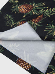 PLAME AUBE|パイナップル柄 黒 アロハシャツ