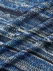 青いデータ ブロック柄 アロハシャツ