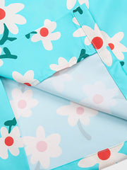 白花柄 空色アロハシャツ