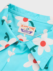 白花柄 空色アロハシャツ