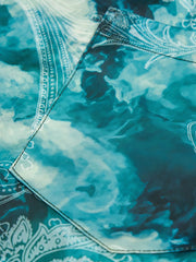 PLAME AUBE|ペイズリー柄 ブルーアロハシャツ