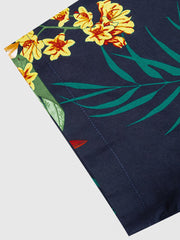 PLAME AUBE|花柄 ネイビーアロハシャツ