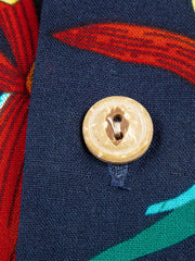 PLAME AUBE|花柄 ネイビーアロハシャツ