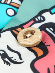 PLAME AUBE|碧緑色 エジプト アロハシャツ