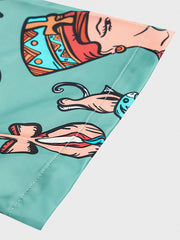 PLAME AUBE|碧緑色 エジプト アロハシャツ