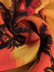 ヤシの木 オレンジ色アロハシャツ