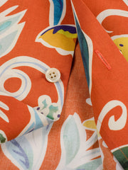 PLAME AUBE|オレンジ花柄 アロハシャツ