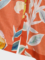 PLAME AUBE|オレンジ花柄 アロハシャツ