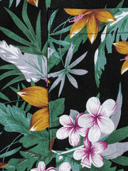 PLAME AUBE|花柄 黒アロハシャツ