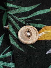 PLAME AUBE|花柄 黒アロハシャツ