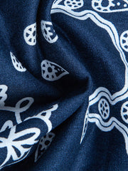 PLAME AUBE|ネイビー ペイズリー柄アロハシャツ