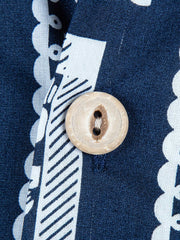 PLAME AUBE|ネイビー ペイズリー柄アロハシャツ