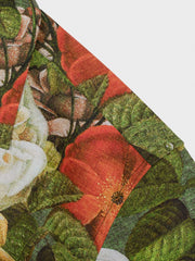 PLAME AUBE|花柄 淡い緑色アロハシャツ