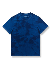 植物藍染と氷紋絞り染めのタイダイが施されたクルーネックTシャツ