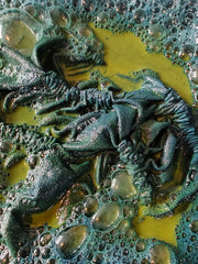 植物藍染ストライプタイダイキューバ襟シャツ